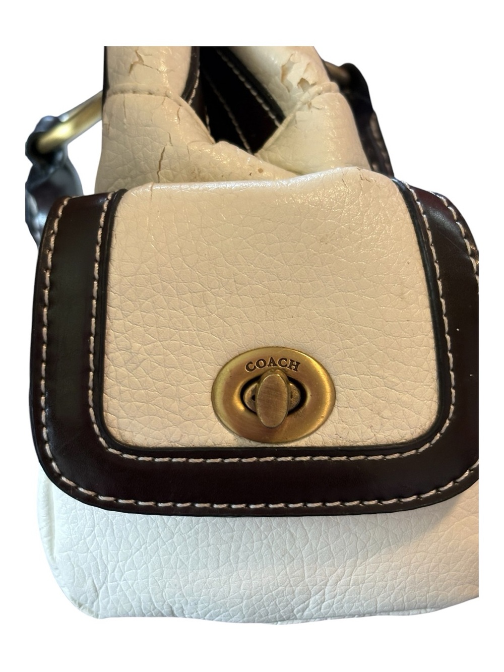 Vintage Inspired Y2K Coach Hampton 9268 Two-Tone Satchel - Picture 8 of 11